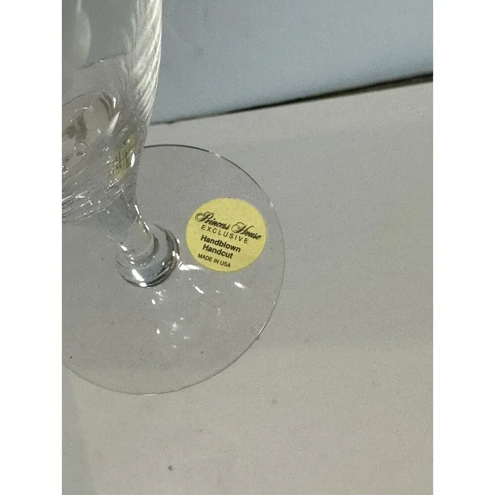 Princess House handblown handcut glass Crystal Heritage Vase‎ Tall Vase etched